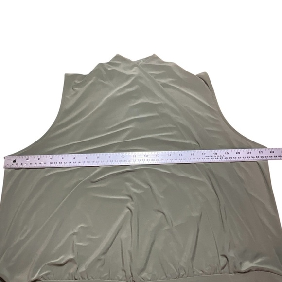 CHAUS New York Surplice Sleeveless Jersey Knit Top Sage Green US Sz XL - Picture 6 of 9